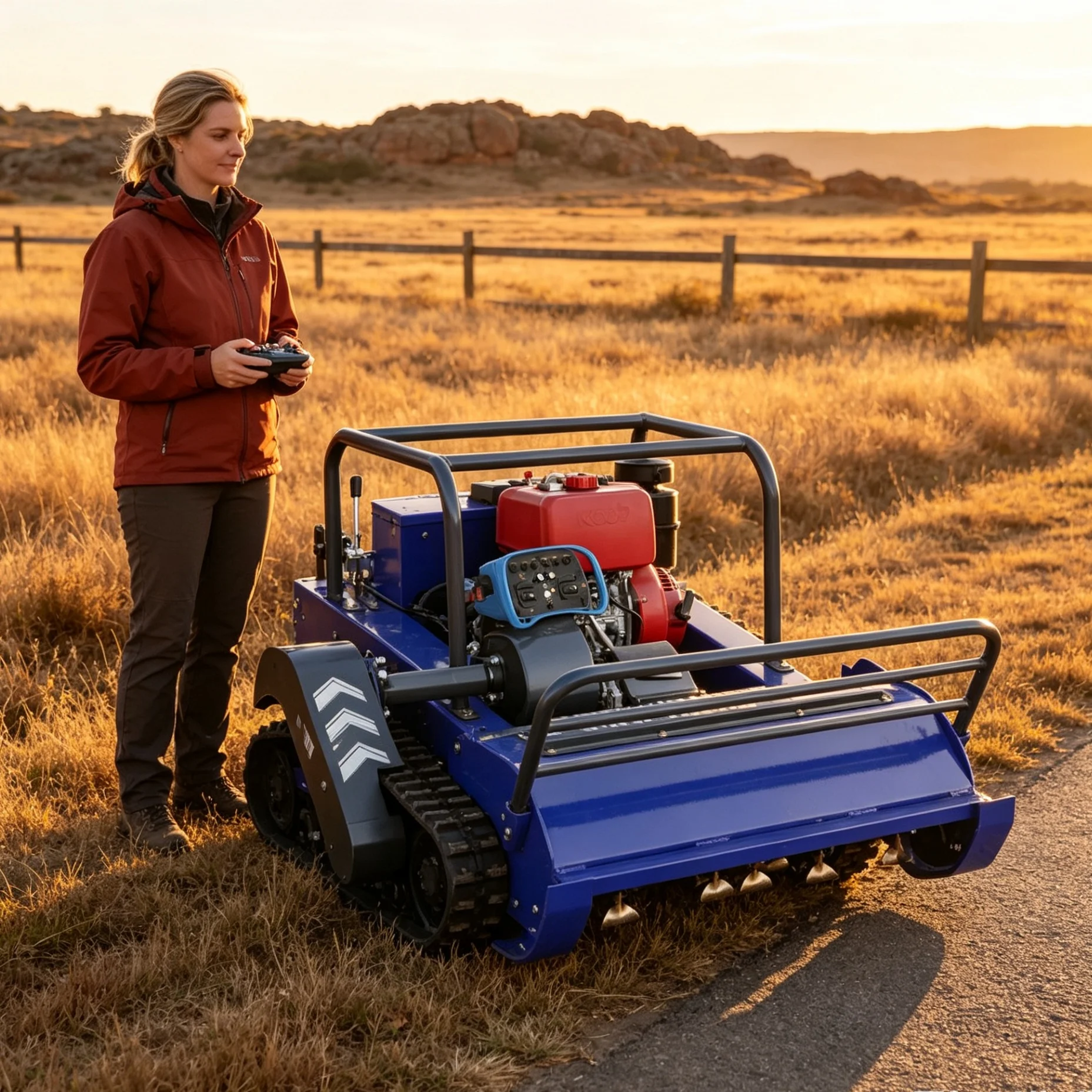 Customized lawn mower robot Belt 800S Remote Lawn Mower, Hard‑Wearing Hammer Blade, Expandable Storage Rack For Extra Attachment