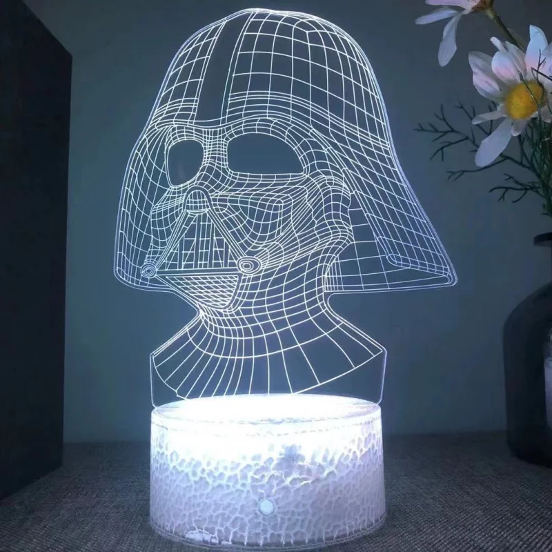 ضوء ليلي ثلاثي الأبعاد من Star and Wars، سفينة حربية، ضوء ليلي Death Star، ضوء شحن LED، ضوء سرير النوم
