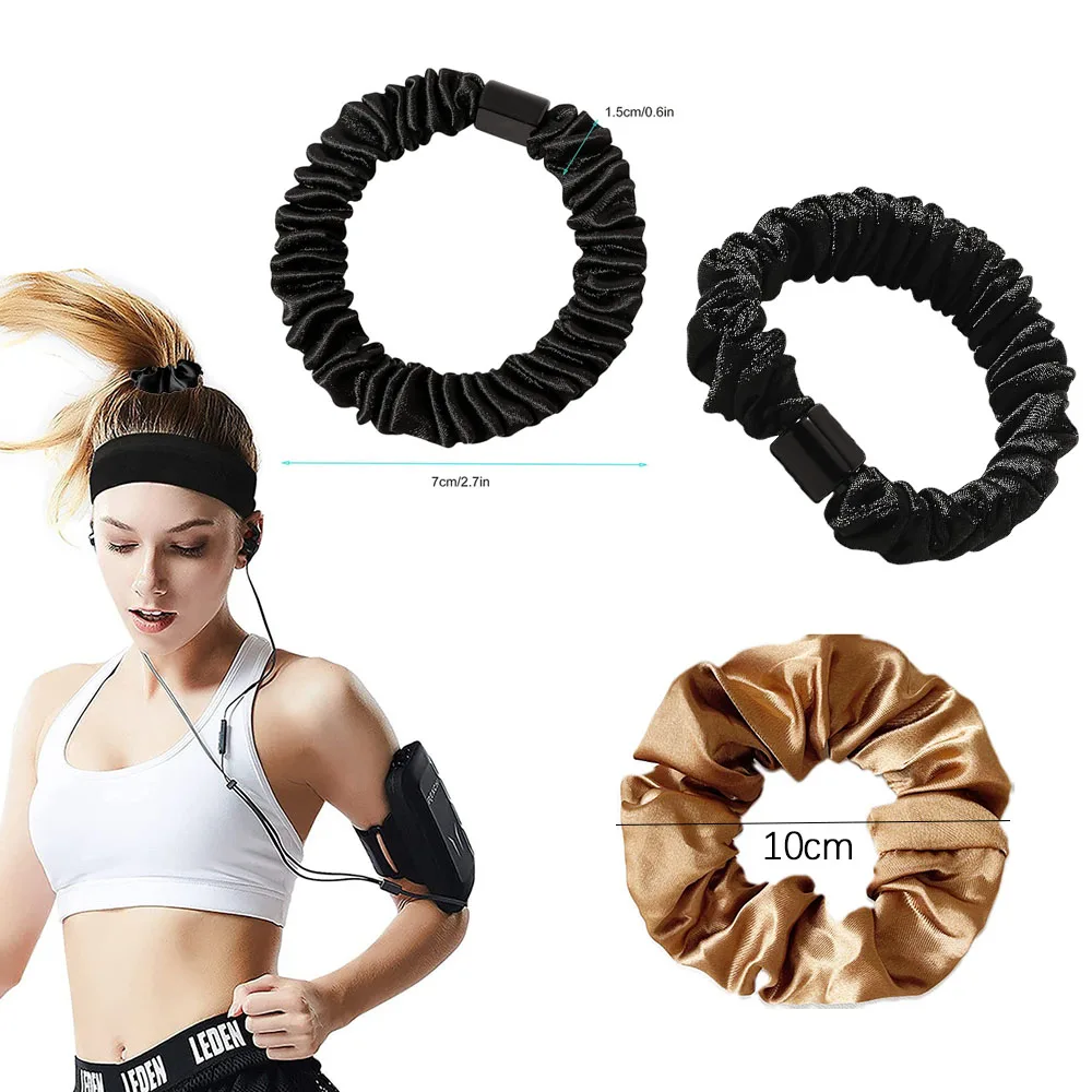 18 個黒高弾性ヘアコード女性ソリッドカラー大ソフトファッション生地弾性手作りヘアバンドヘアアクセサリー