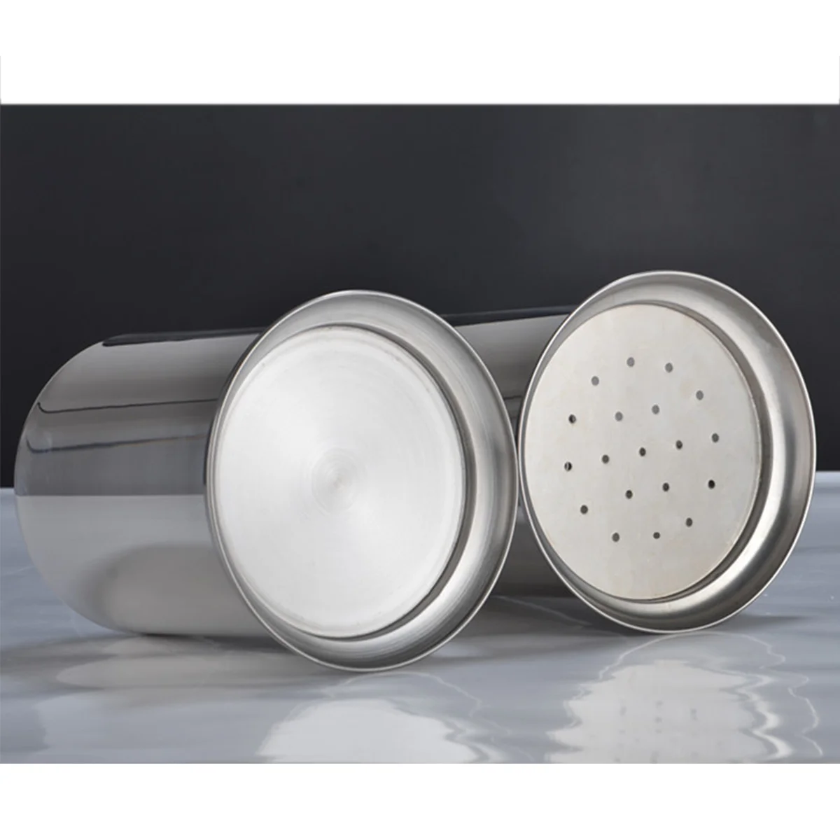 

17x12cm Thick Stainless Steel Utensil Holder Drain Hole Flatware Organizer Countertop Storage Utensil Holder