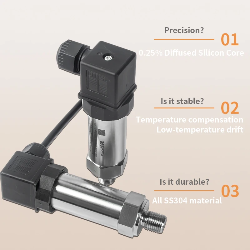 

Pressure Transmitter 0-1Mpa 0-1.6Mpa -0.1-60Mpa Pressure Sensor Transducer 4-20mA 0-10V 0-5V RS485 M20*1.5 Pressure Sensor