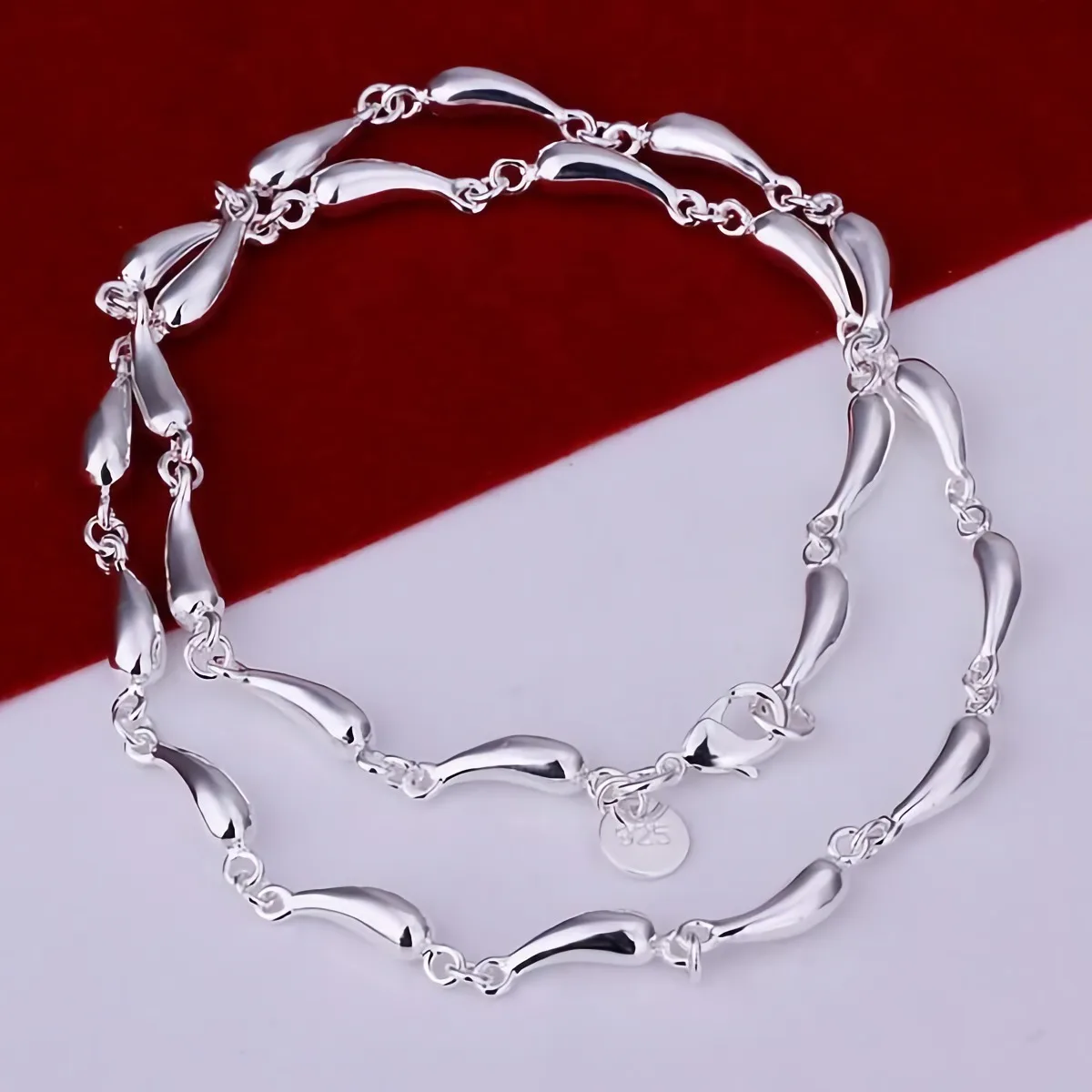 Hot noble 925 Sterling silver pretty water drop necklaces earrings bracelets jewelry sets for women Fashion wedding Accessories