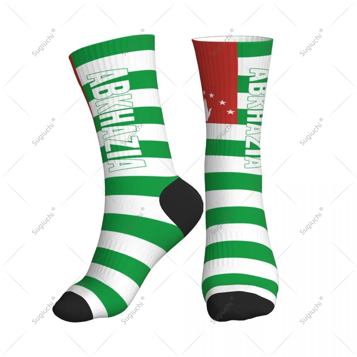 

Полиэстеровые носки до середины икры с 3D принтом флага Республики Абхазии для мужчин и женщин, кавайные носки, уличные носки для скейтборда