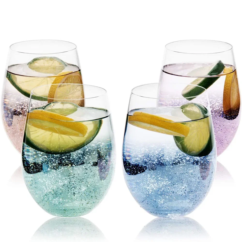 Ins Wind Starry Sky Gradient Color Cup Transparent Color Wine Glass Glassware Wine Glass Suitable for Water Juice Beer Party