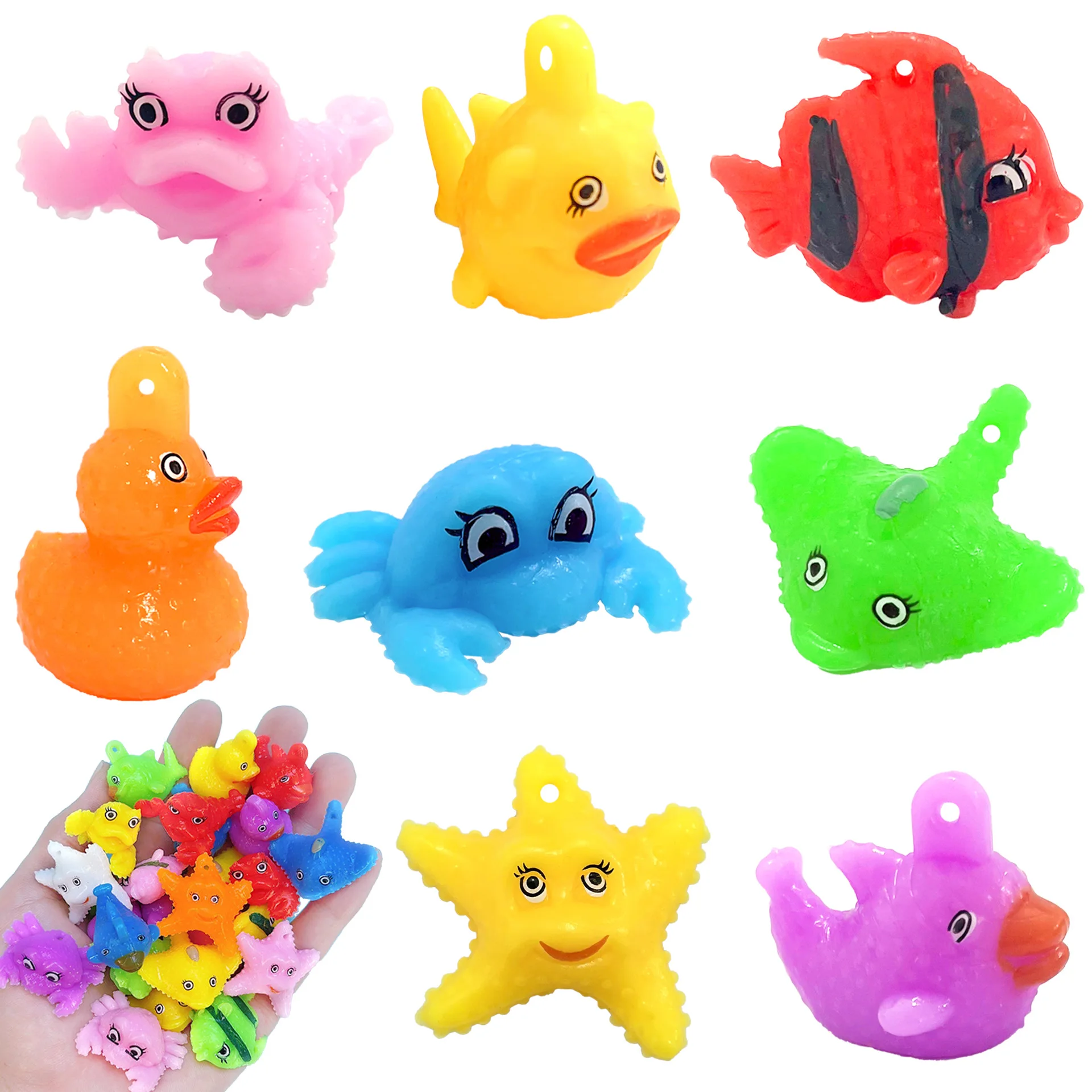 

20Pcs Mini Simulation TPR Goldfish Marine Animal Fish Fishing Toy Baby Bathroom Bath Floating Fish Play Water Toy Gift Wholesale