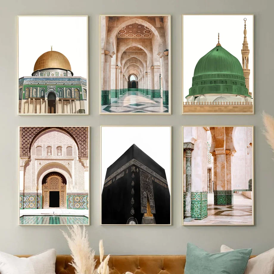 Islamic Mosque Quran Architecture Palace Landscape  Wall Art Canvas Painting Posters And Prints Pictures For Linving Room Decor