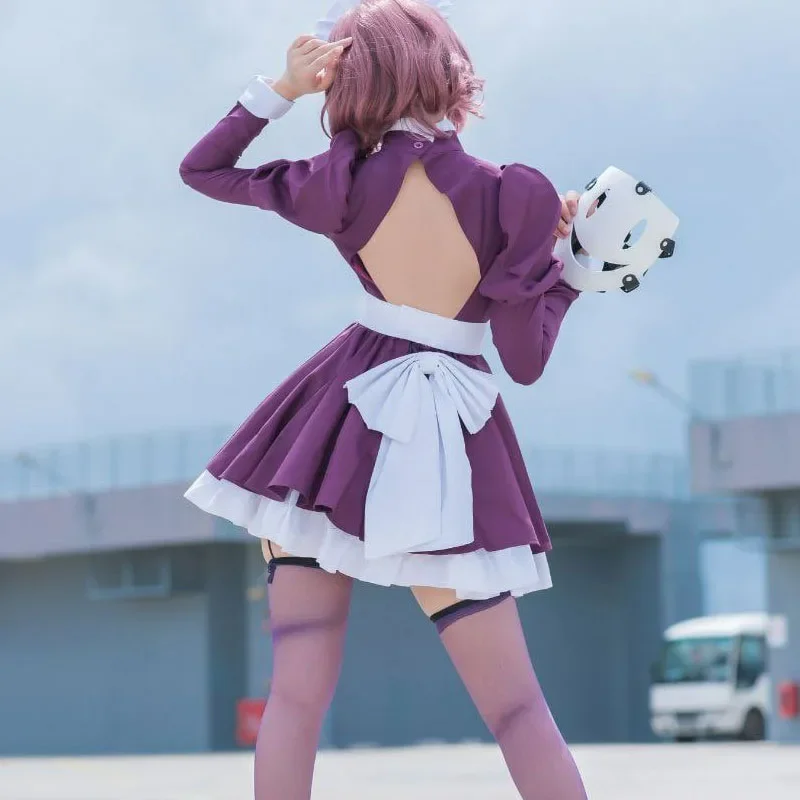 女性のためのアニメのコスプレ衣装,スカートセット,天牛,しのぶ,メイドフクカメン,ハロウィーンの衣装