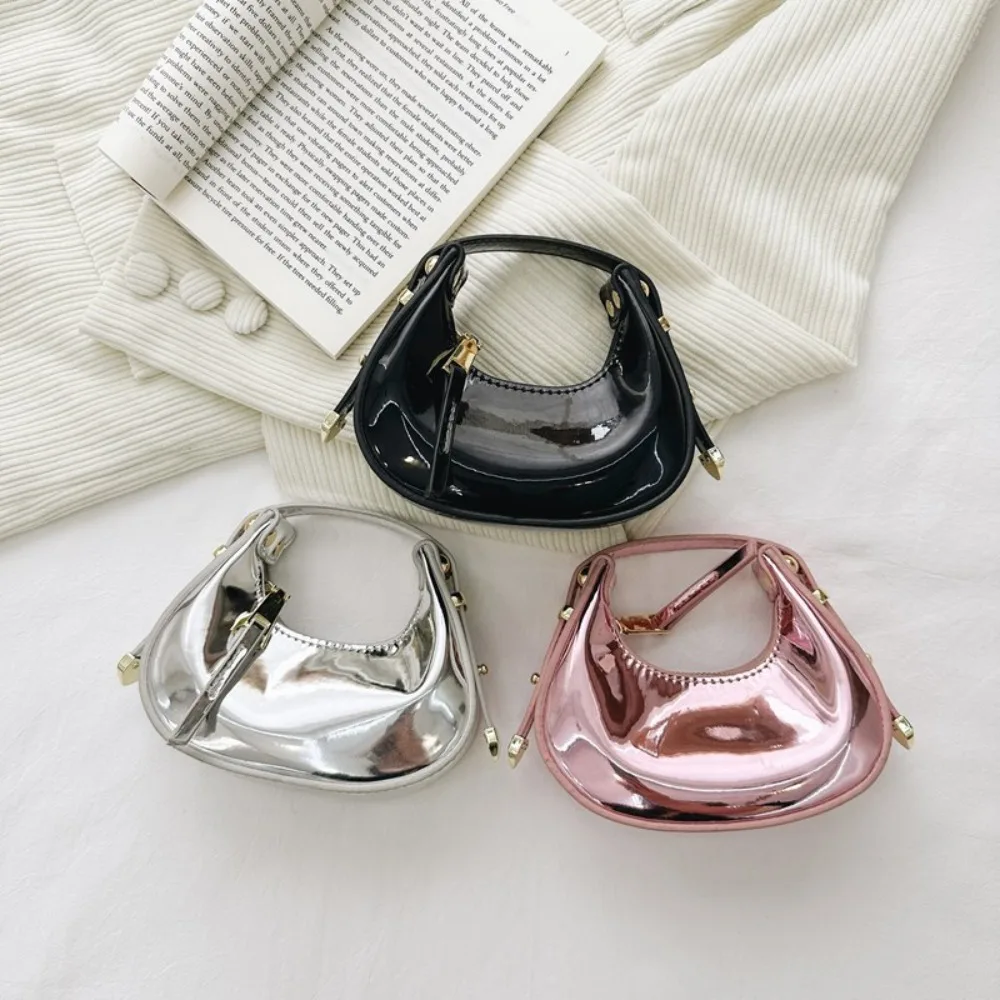 

Fashion Handbags Crossbody Bag Mini Glossy Patent Leather Mother Kids Bags Purses Solid Color Tote Bag