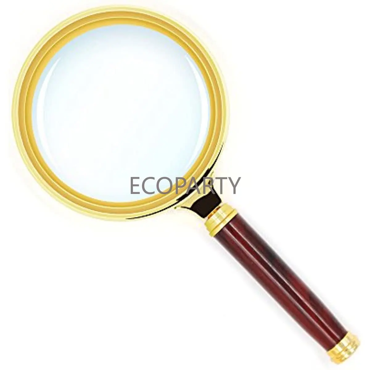 10X Handheld Magnifier Antique Mahogany Handle Magnifier Reading Magnifying Glass for Reading Book, Inspection