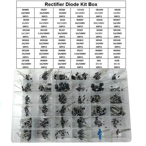 Fast Switching Schottky Diode Kit Box 1N4007 UF5408 UF4007 1N5399 HER308 MUR4100 1N4148 RL207 SR3100 FR607 1N5819 1N5404