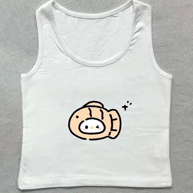 

Summer Sweet Girl Cute Style Niche Design Sense New Printed Tank Top Slim Fit Versatile T-shirt Women's Top