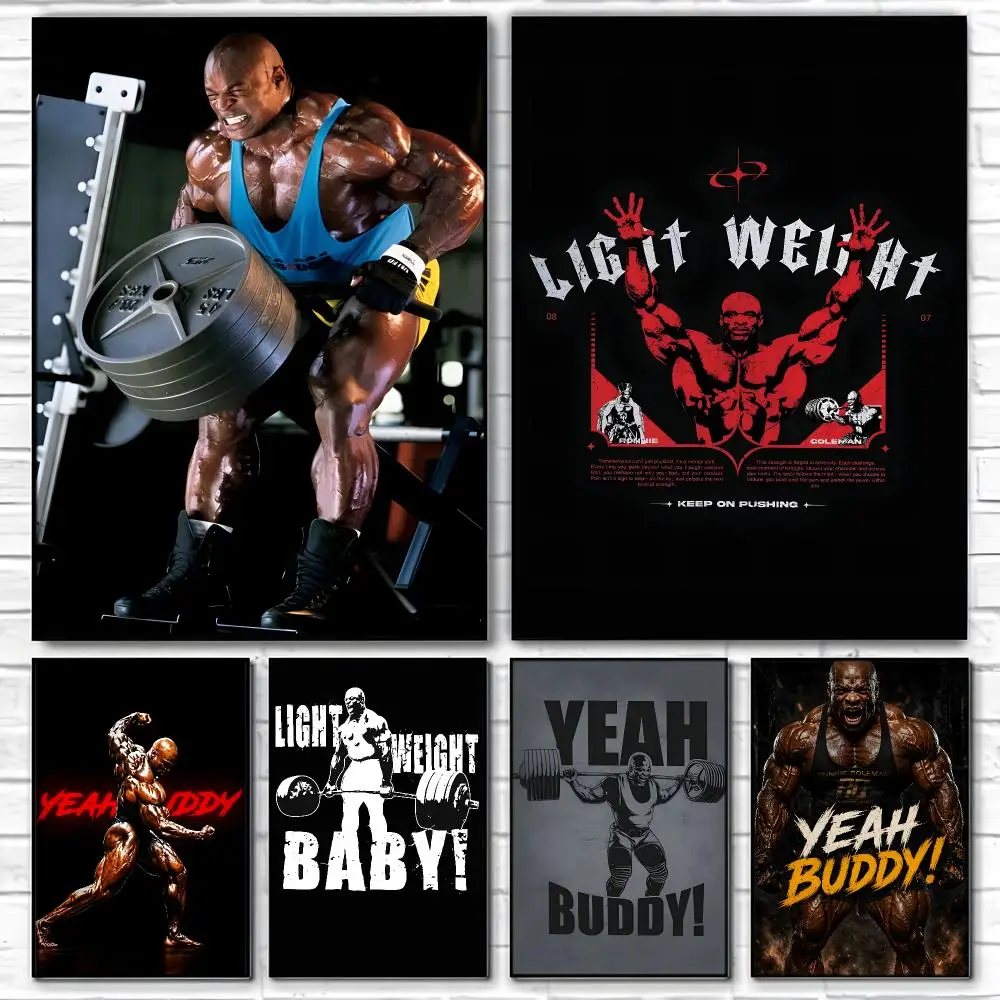 Bodybuilding Art R-Ronnie Coleman Poster  High-definition Art Sticker Self Adhesive Waterproof Home Decoration