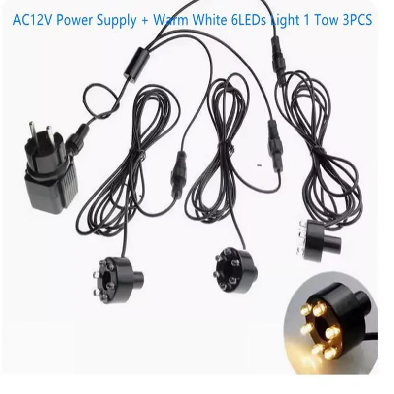 Underwater Lights 6-LED Light Ring For Fountain Fish Pond Water Garden AC12V adapter rockeries Decorative