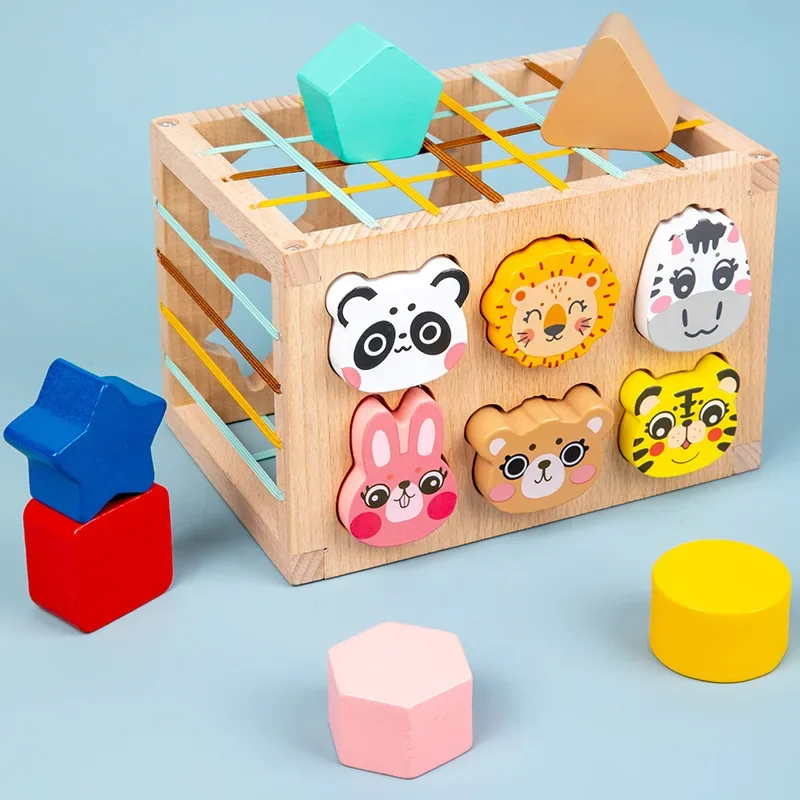 Montessori educação brinquedos de madeira diy quebra-cabeça blocos de construção emparelhado cor cognitiva ocupado jogos de tabuleiro brinquedo sensorial da criança brinquedos presente