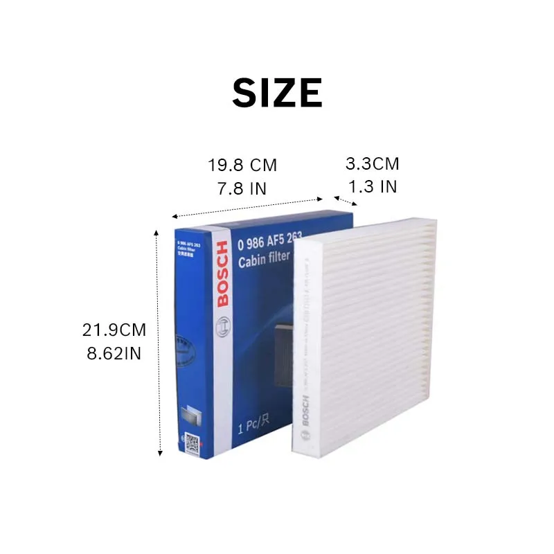 Bosch Cabin Filter AF5263 Suitable for Toyota Corolla Yaris Auris Sienna Sequoia Camry RAV4【OE:72880AJ000】