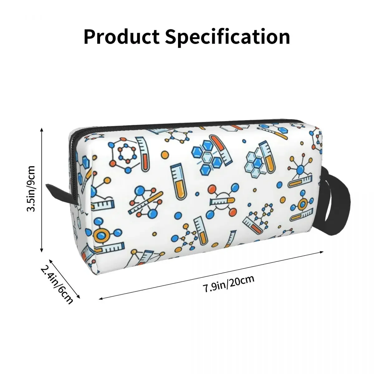 Amazing Chemistry Makeup Bag Cosmetic Organizer Storage Dopp Kit Toiletry Cosmetic Bag for Women Beauty Travel Pencil Case