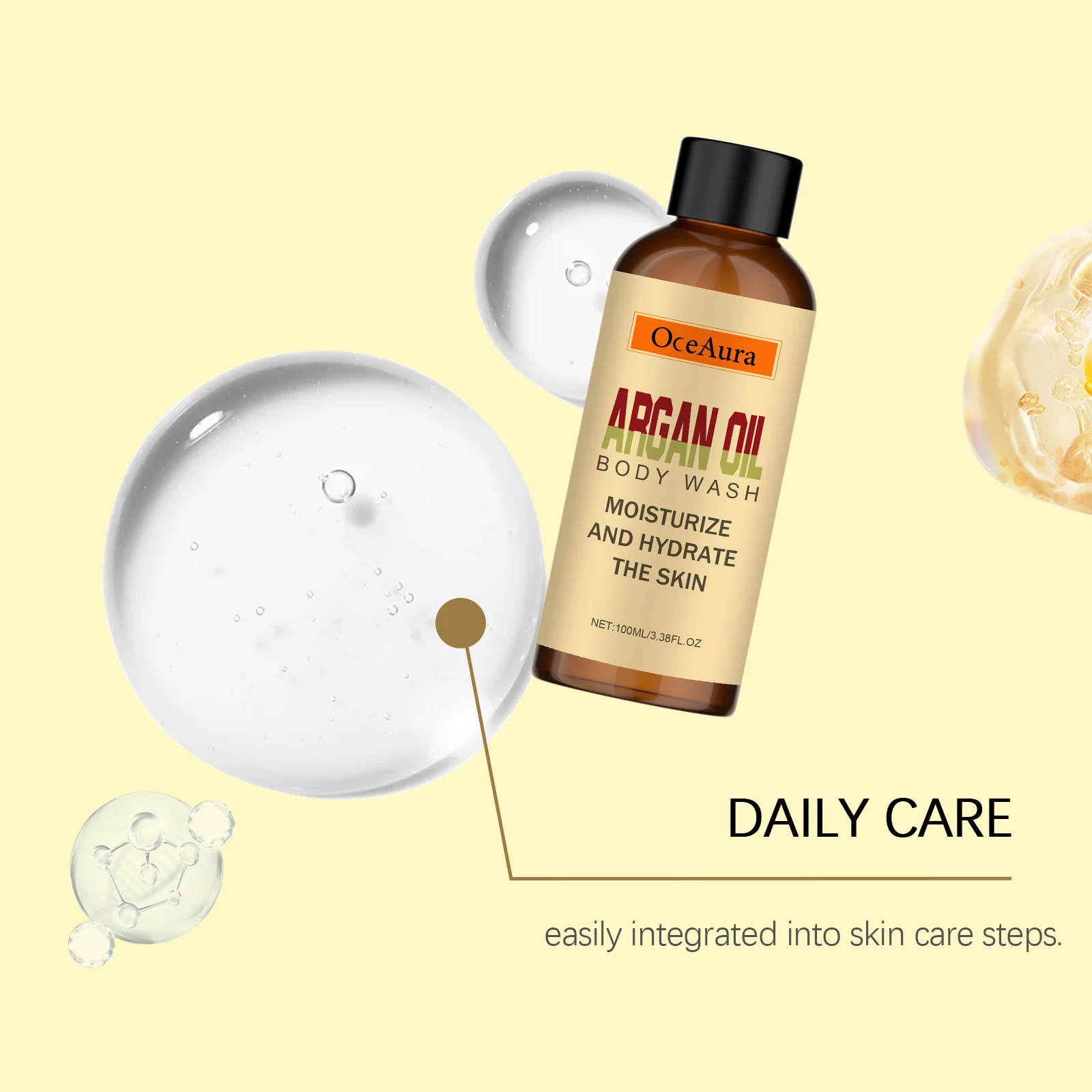 Гель для душа с аргановым маслом, нежное очищение, питательное средство, удаление грязи, восстановление кожи, разглаживание, мягкое осветление, увлажняющее средство для мытья тела