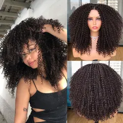 Perucas dianteiras de renda encaracolada para mulheres negras peruca de renda sintética pré arrancadas com cabelo de bebê ondulado perucas encaracoladas resistentes ao calor cosplay