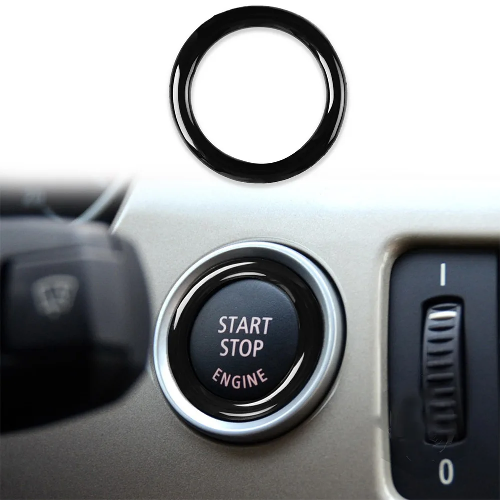 Engine Start Stop Button Ignition Key Circle Sticker For BMW Black One-button Start Decorative Circle Car Accessorie