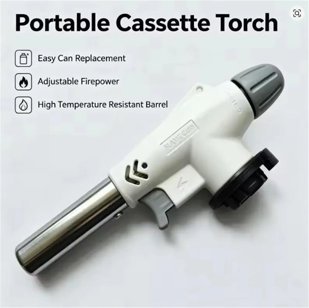 Torch Cooking AutoIgnition Butane Gas Welding-Burner Welding Gas Burner Flame Gas Torch Flame Gun Blow for BBQ Camping Cooking