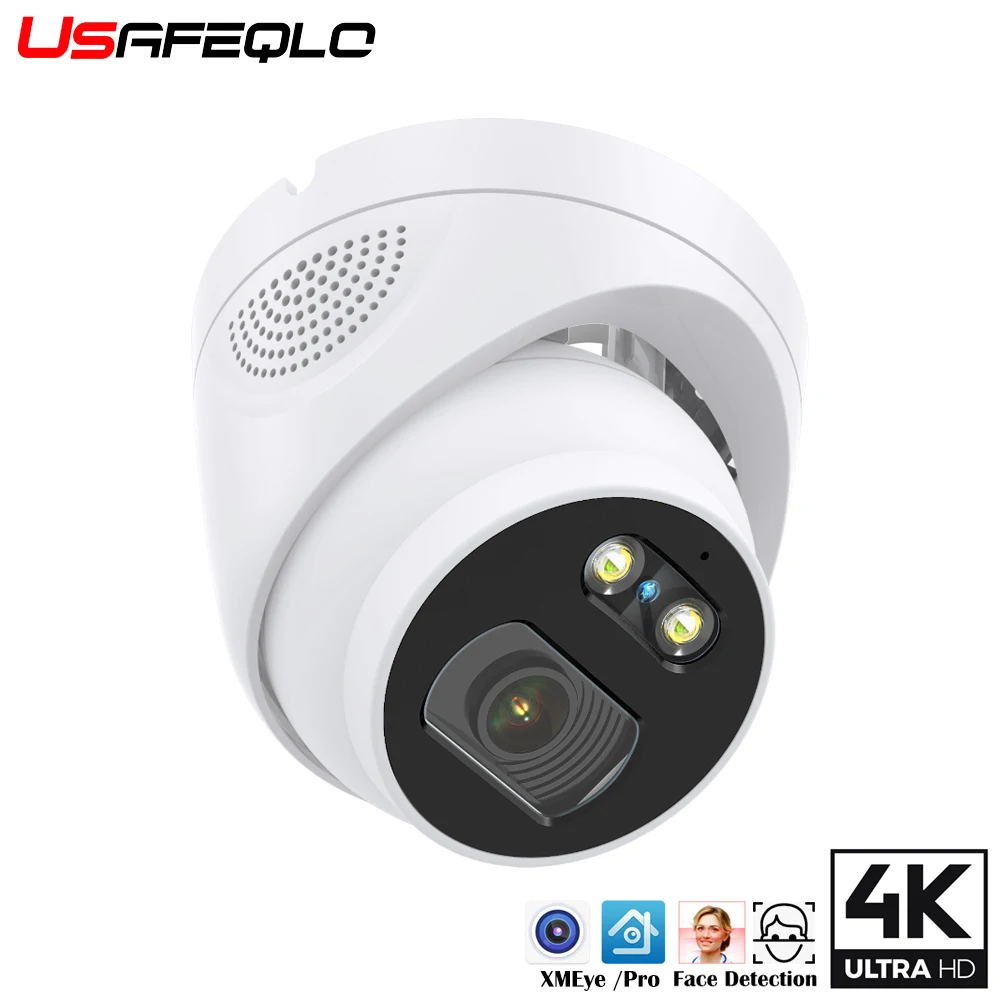 8MP 4K IP Camera POE H.265 Onf Netip Metal Indoor/Outdoor Small Dome CCTV Wide Angle 5MP/4MP/3MP Waterproof Security Camera