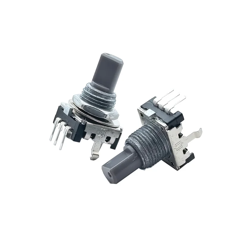 5PC 360 Degree EC12 Rotary Encodeer RE12 audio encoder Coding 3pin 24 position Without push button switch and teeth Handle 15mm