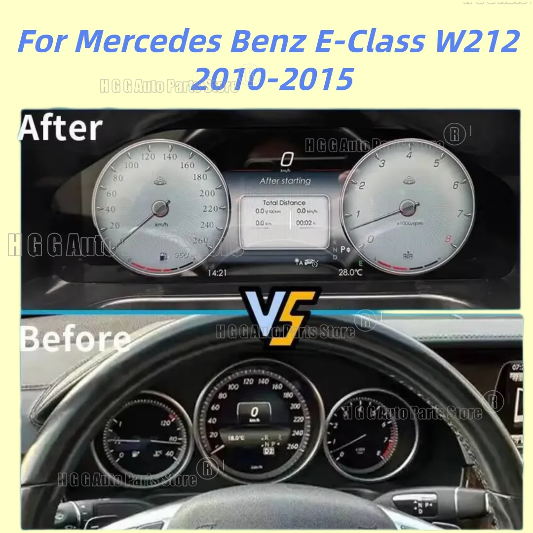 For Benz E Class W212 2010-2015 Carplay Virtual Cockpit Gps Speedometer Digital Dashboard Panel Instrument Cluster Tachometer
