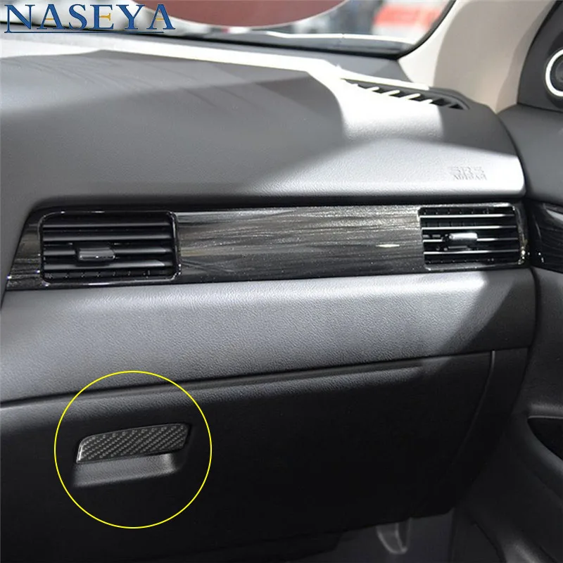 

Carbon Fiber For Mitsubishi Outlander 2014-2016 Without Navigation Passenger Glove Box Switch Stickers Car Interior Accessories