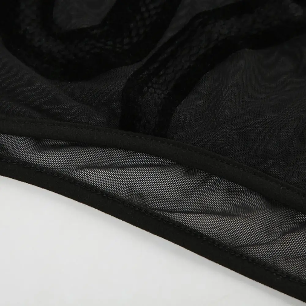 Mono de encaje de manga larga transparente sin costuras para mujer, lencería, body de malla fina de manga larga, faja moldeadora femenina