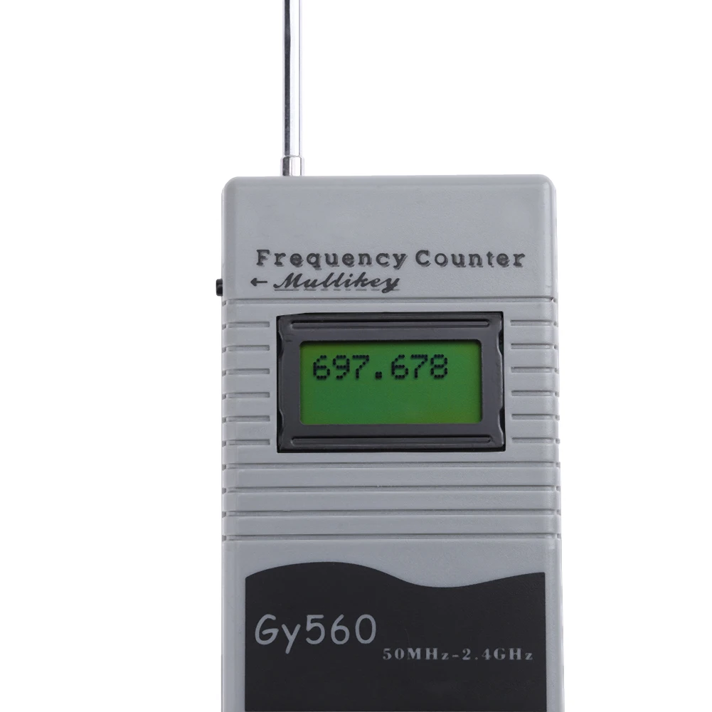 GY560 penghitung frekuensi Meter penguji 7 DIGIT tampilan LCD GSM 50MHz-2.4 GHz penghitung frekuensi Meter untuk pemancar Radio dua arah