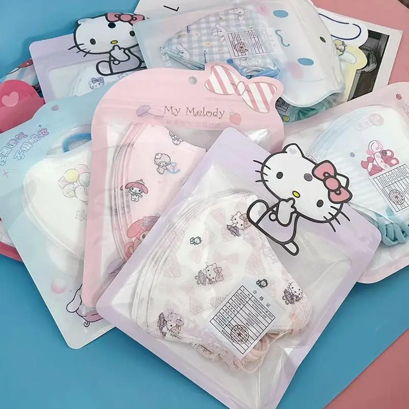 

10 шт. кавайная мультяшная маска Sanrio Cinnamoroll, детские 3D защитные маски, Мультяшные искусственные игрушки, практичные подарки для детей