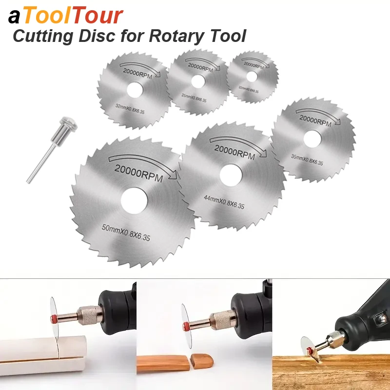 Mini Circular Saw Blade Discs Rotary Tool Electric Grinding Cutting For Dremel Cutter Wheel Set Power Wood Plastic With Mandrel