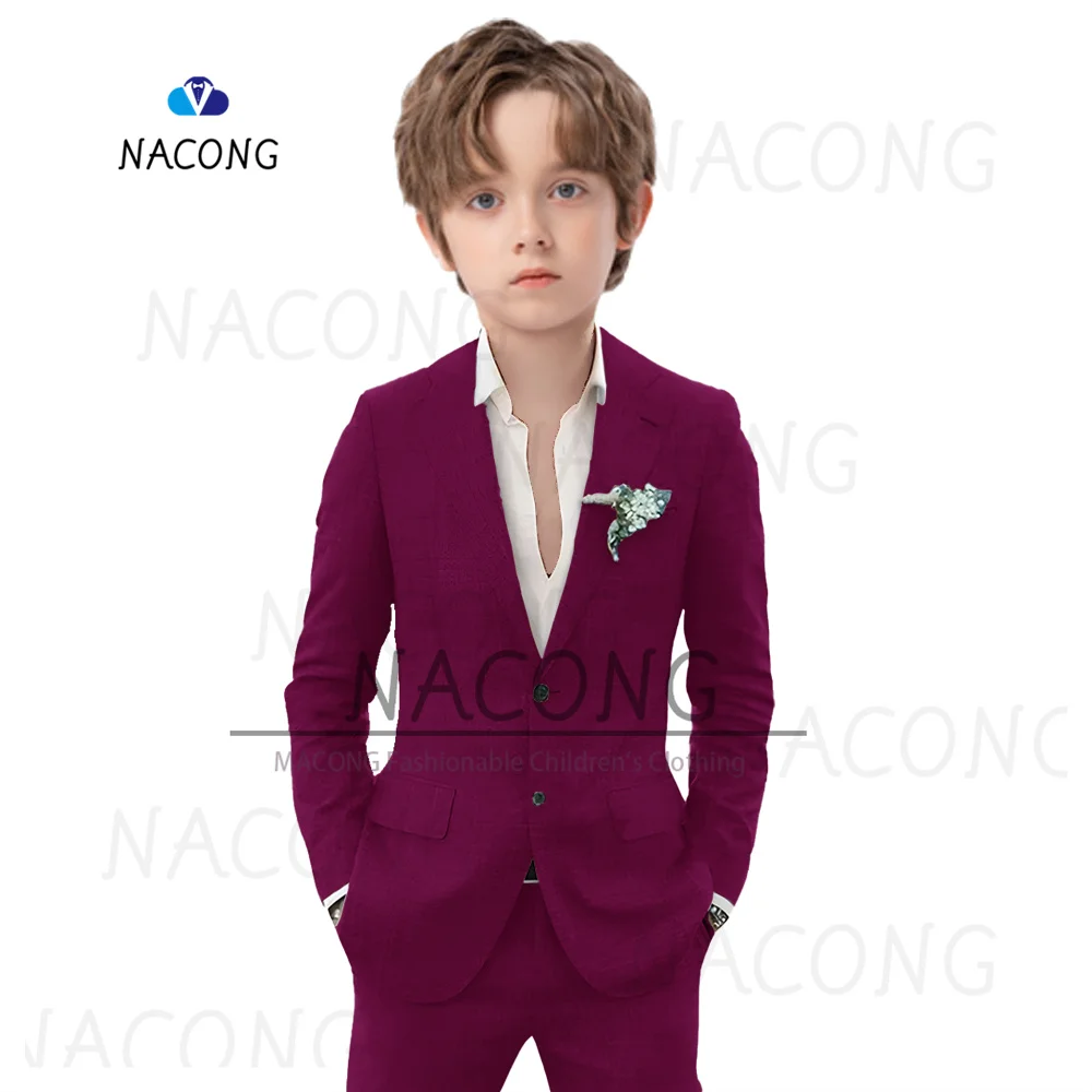 

Boys Suit Summer Breathable Linen Tuxedo 2-16t Wedding Party Two-Piece Children's Suit Jacket