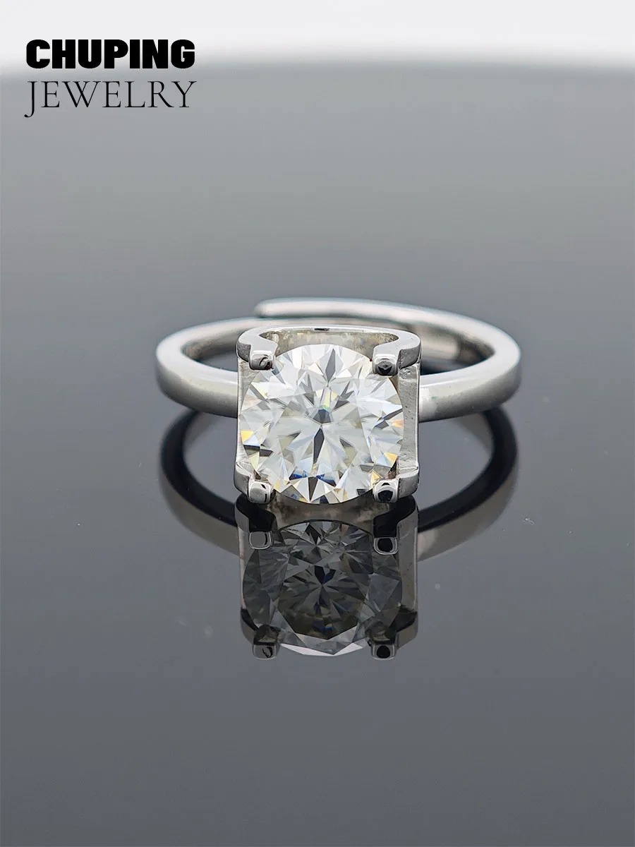 

Chu Ping Изысканные ювелирные изделия Камень Муассанит 0,5CT 1CT 2CT 3CT Кольцо круглой формы Красивое для помолвки Подарок-сюрприз или обручальное кольцо