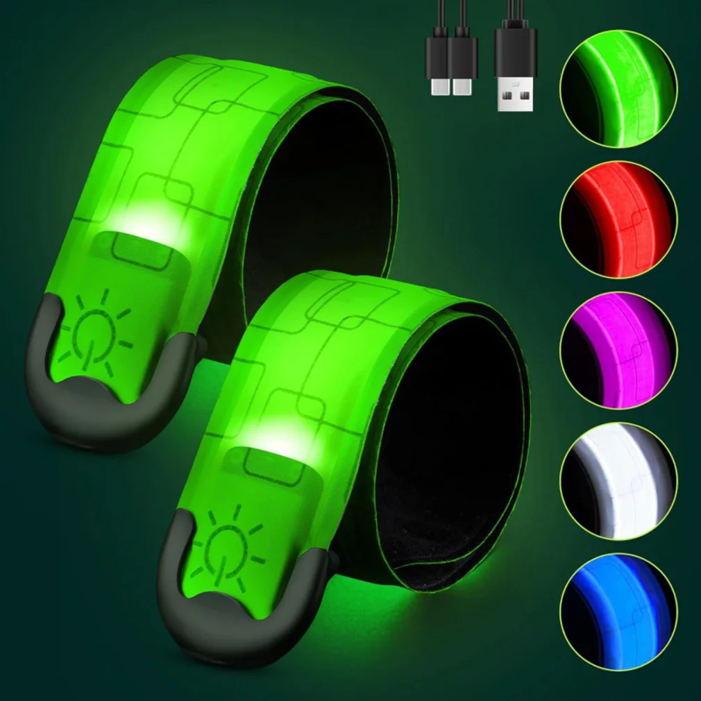 Rechargeable LED Light Band Night Running Armband Cycling Warning Wristband Safety Armband Outdoor Sports Safety Arm Belt Leg