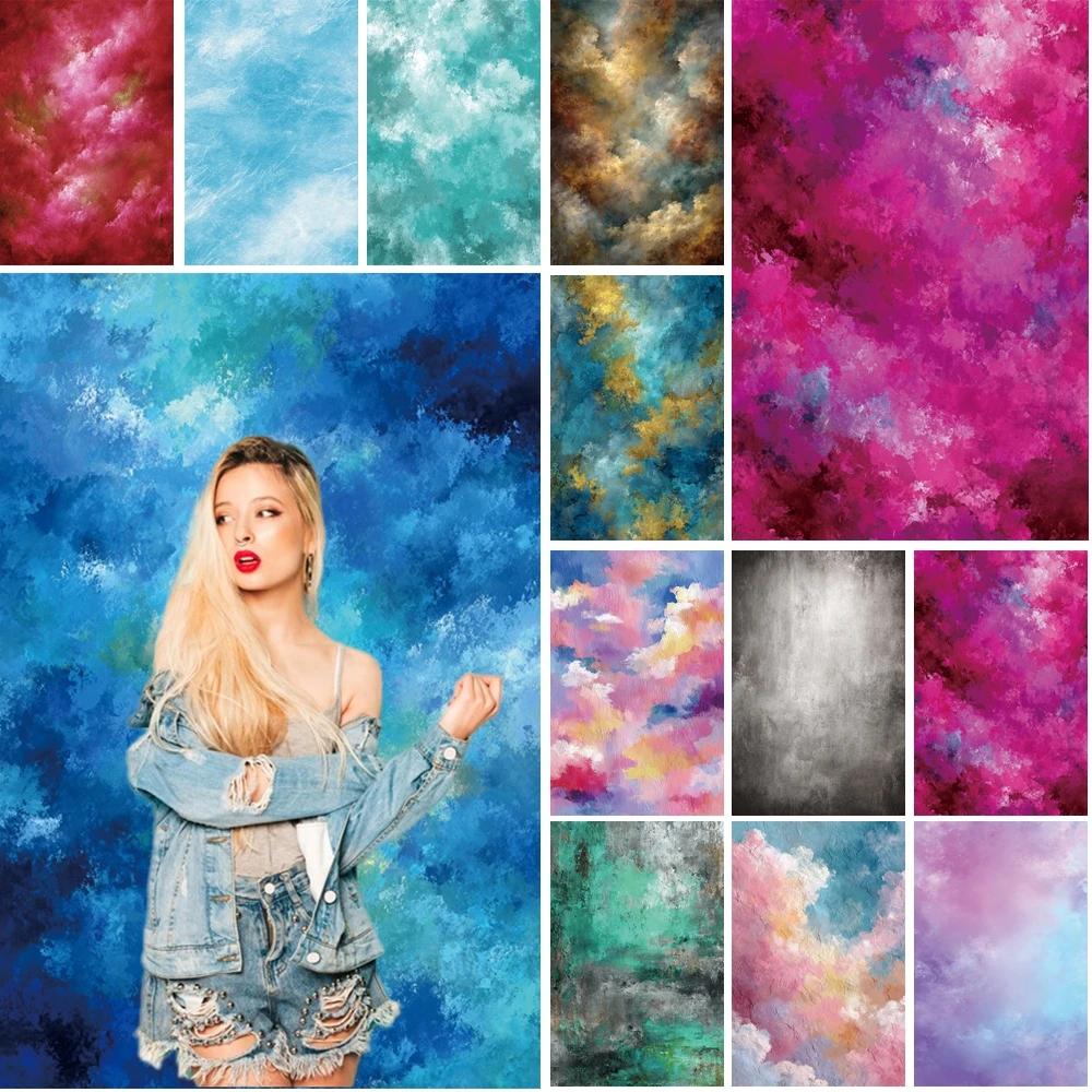 

MOON.QG Abstract Watercolor Backgrounds For Photographs Vibrant Color Cloud Textures Backdrop Child Photo Studio Accessories