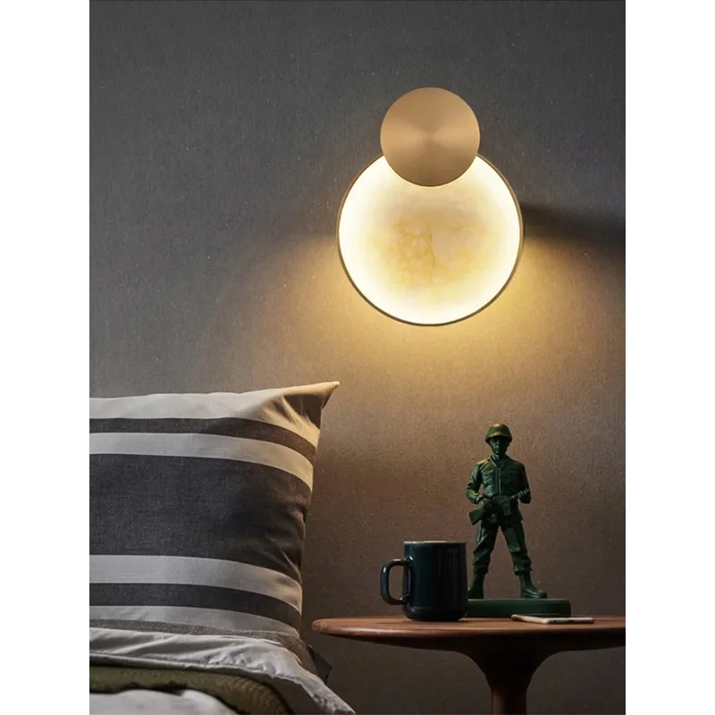 

Marble Wall Lamp High-Grade Copper Indoor Lighting Living Room Bedroom Study Modern Minimalist Led Decor For Home