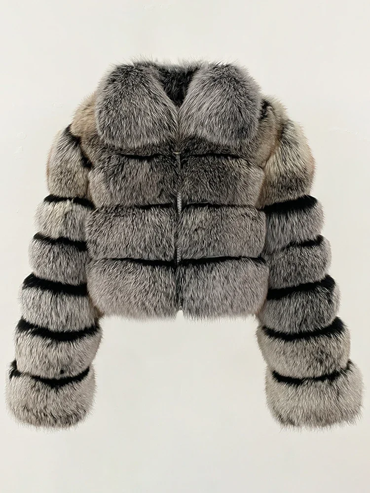 Femmes 2025 nouvelle mode d'hiver haut chaud vêtements dame grande taille veste de fourrure de renard naturel vêtements court réel manteau de fourrure femme