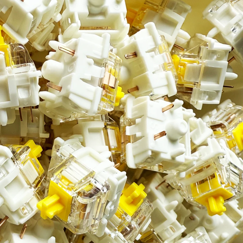 JYBMAK Gateron 3.0 Yellow Switch Pre-Lubricated 50gf Linear Tactile Mechanical Keyboard Switch for Gaming And Typing 5pin