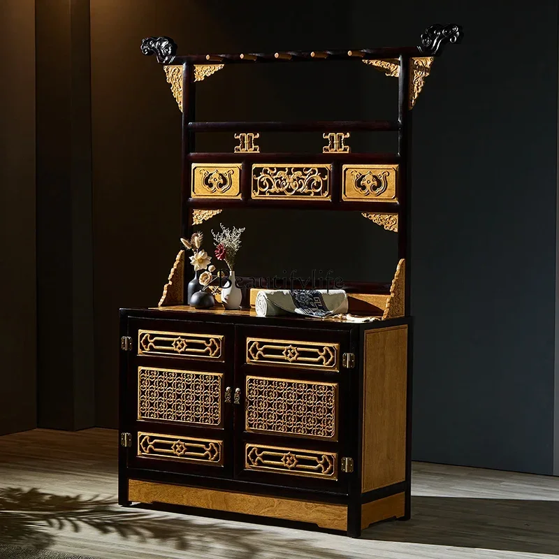 

3Golden nanmu coat rack Chinese solid wood faucet floor hanging hanger shoe cabinet