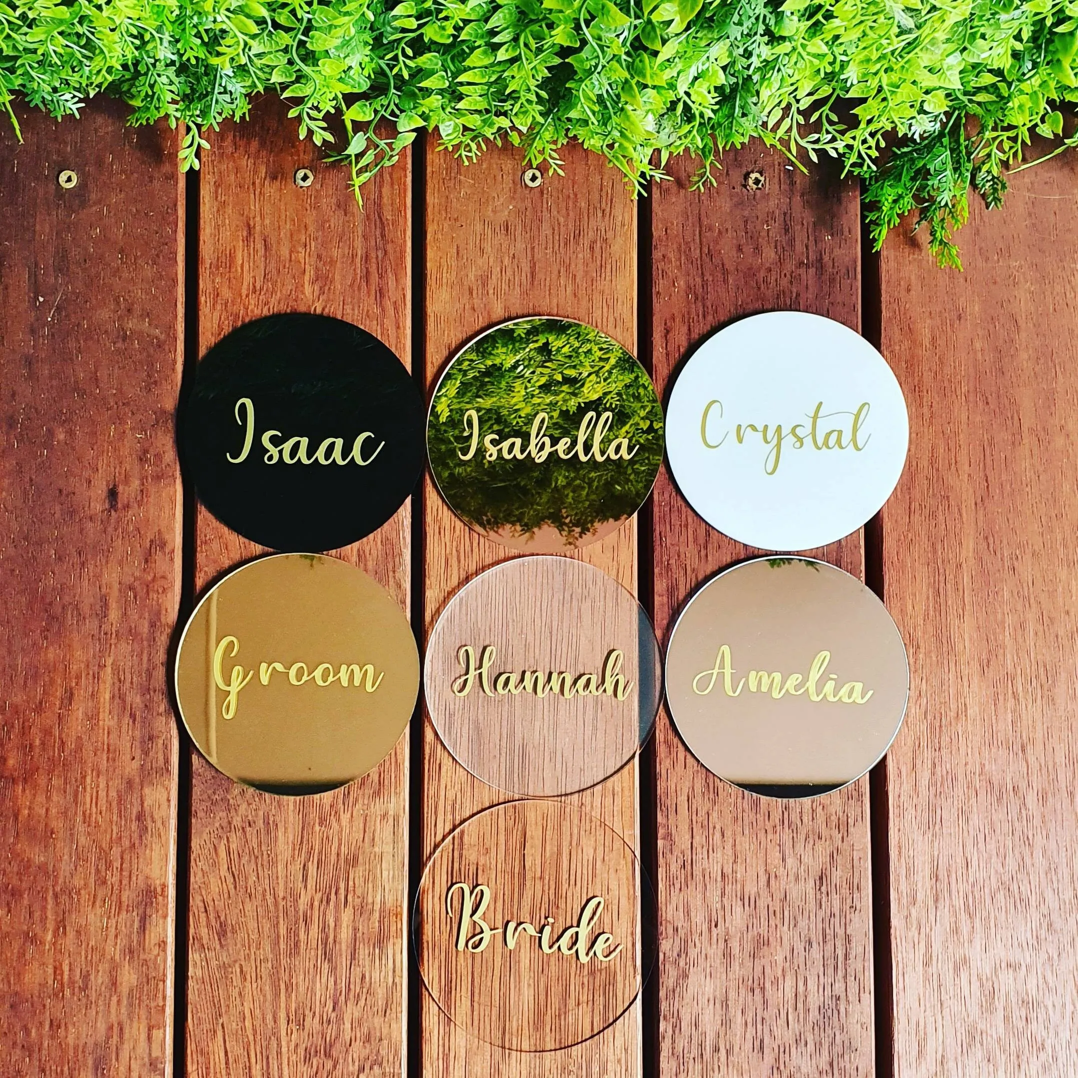 

5-15cm Acrylic Circle Sheet Disc Round Board for Wedding Place Card Gift Tag Ornament DIY Art Display Project Painting Carve