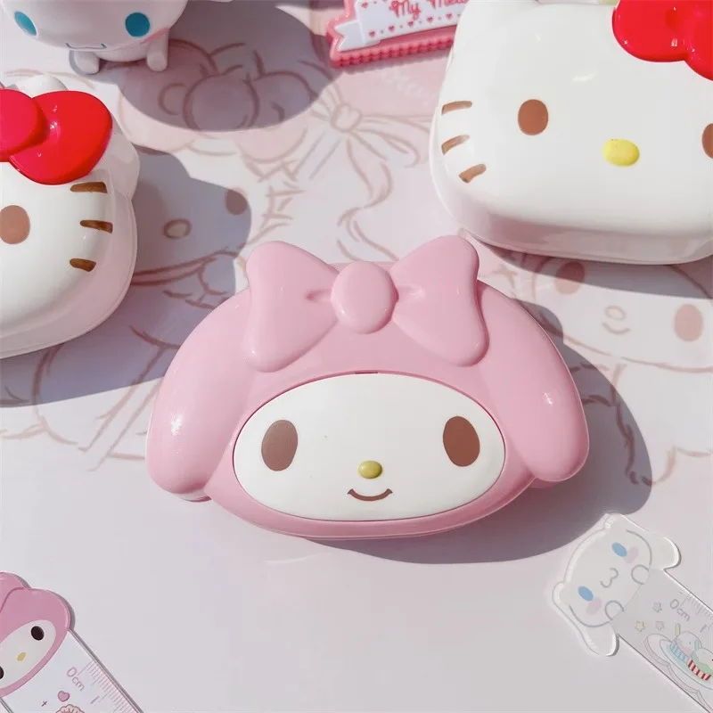 Kawaii Sanrio My Melody Soap Box Cartoon Hello Kitty Soap Box Household Bathroom Sink with Cover Drain Laundry Soap Frame