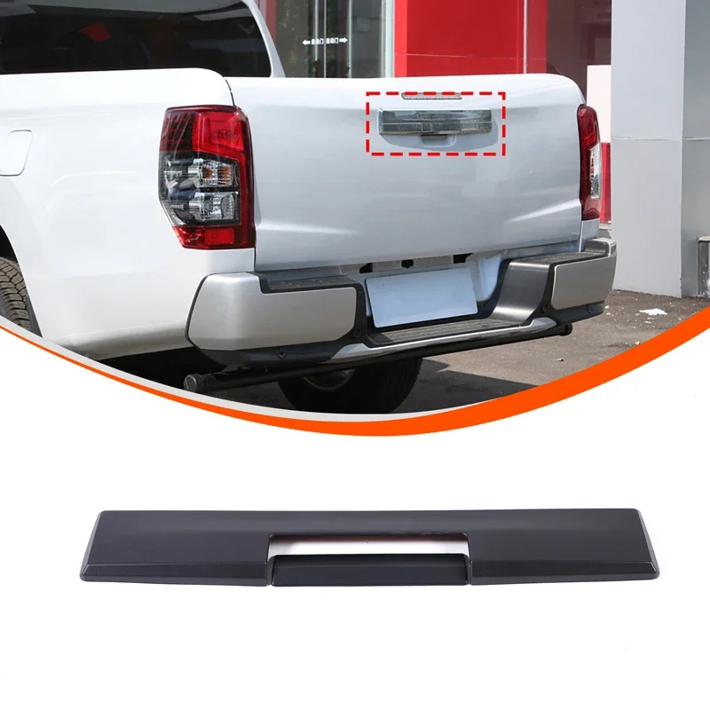 

For Mitsubishi L200 Triton 2019-2023 ABS Matte Black Car Rear Tailgate Handle Cover Decorative Sticker(version Without Camera)