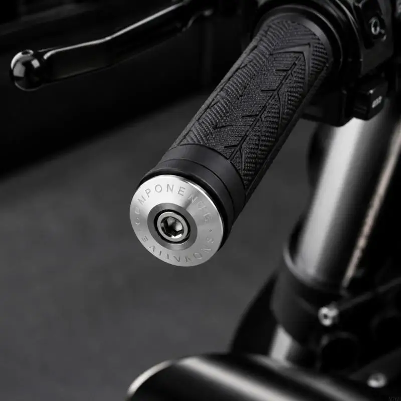 M76E Motorcycle Bar End Plugs with Anodized Aluminum Bodies and Cylindrical Expansion Sleeves for Handlebar Modification