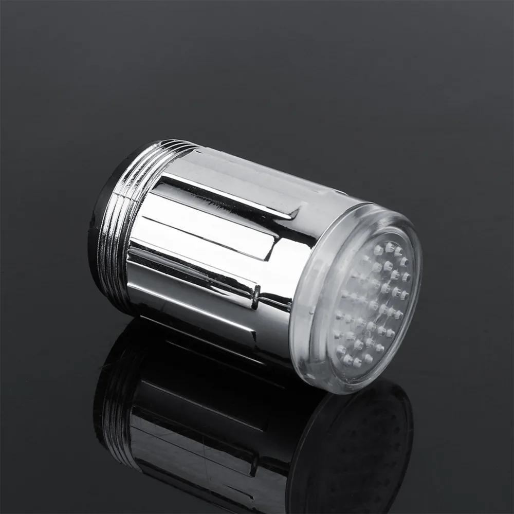 3 Color LED LED Water Faucet Temperature Sensitive Thermal Detector Temperature Sensor Faucet Gradient Color Changing Metal