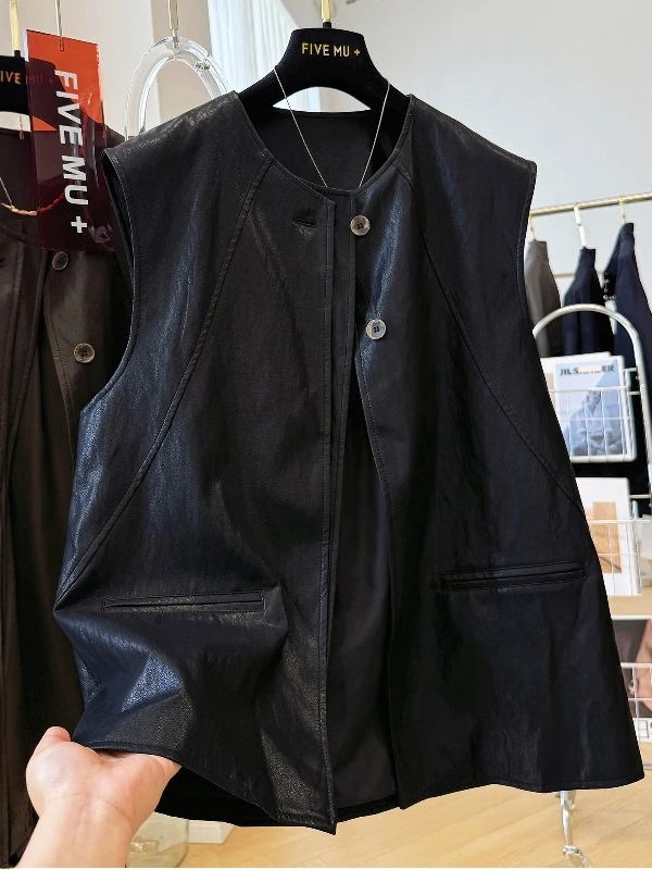 Koreaans Japans Sle Svel rond Ne Vest Dames plus maat Uniek ontwerp Gelaagdheid Tanktop Ademende vrijetijdskleding