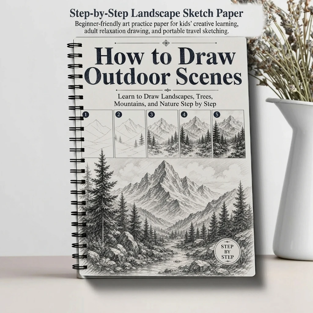 Art Craft Class - Landscape Sketch Practice Set Premium Cardstock