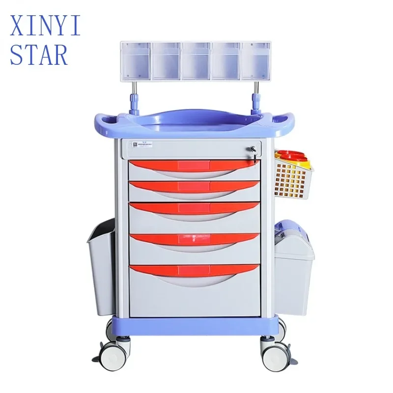 Emergency Multi-function Cart ABS Trolley With Hidden Working Board Easy For Record