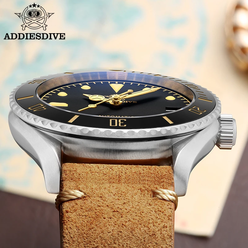 ADDIESDIVE Business Men's Automatic Mechanical Watch 20bar Diving Waterproof Stainless Steel Super Luminous Watches reloj hombre