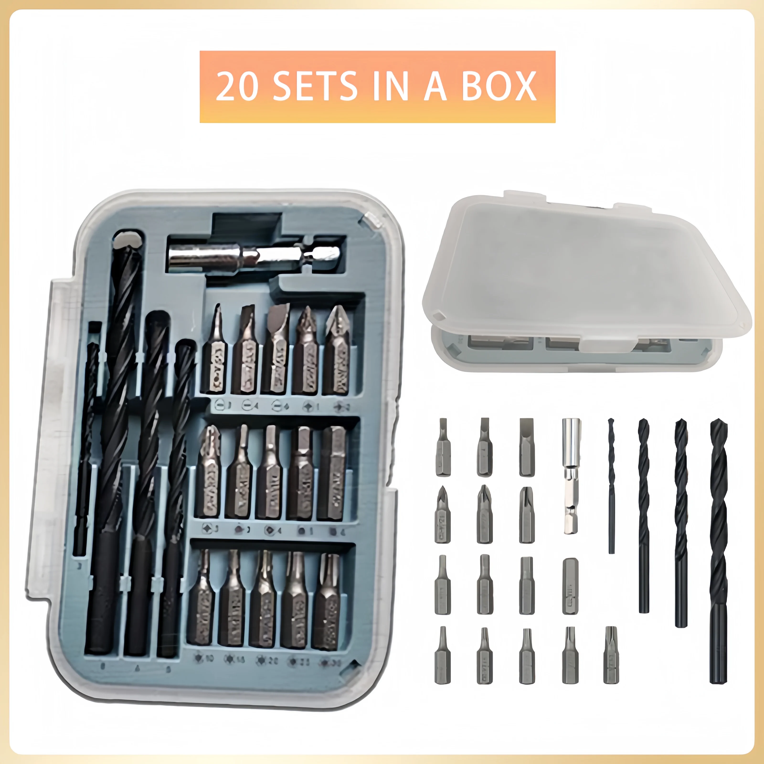 Conjunto de brocas elétricas, chave de fenda Bits, 3-8mm, broca elétrica para cortador de madeira, ferramentas elétricas, haste de extensão de aço alta, 20pcs